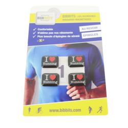 BIBBITS - PORTE DOSSARD MAGNÉTIQUE - I Love Running
