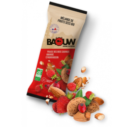 BAOUW - MÉLANGE DE FRUITS SECS BIO Fraise Des Bois / Amande / Cynorrhodon