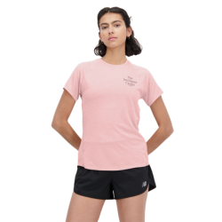 NEW BALANCE - TEE-SHIRT PRINTED IMPACT RUN - Pink Moon / Heather