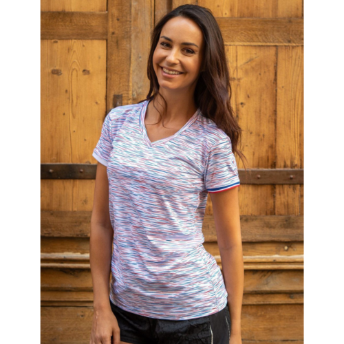 COUREUR DU DIMANCHE - TEE-SHIRT LE STRIÉ TRICOLORE FEMME - Blanc