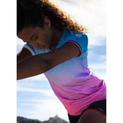 COUREUR DU DIMANCHE - TEE-SHIRT LE DÉGRADÉ FEMME - Cyan / Rose