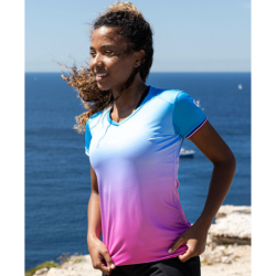 COUREUR DU DIMANCHE - TEE-SHIRT LE DÉGRADÉ FEMME - Cyan / Rose
