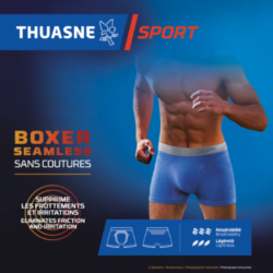 THUASNE SPORT - BOXER SEAMLESS SANS COUTURE - Navy