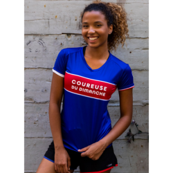 COUREUR DU DIMANCHE - TEE-SHIRT LE BICOLORE FEMME - Bleu / Rouge