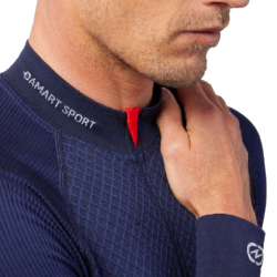 DAMART SPORT - TEE SHIRT ENERGY 3 THERMOLACTYL COL ZIPPÉ - Bleu