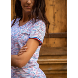 COUREUR DU DIMANCHE - TEE-SHIRT LE STRIÉ TRICOLORE FEMME - Blanc