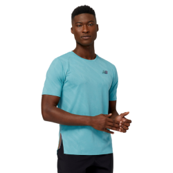 NEW BALANCE - TEE-SHIRT RUNNING Q SPEED JACQUARD - Faded teal