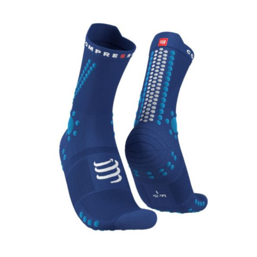 COMPRESSPORT - PRO RACING SOCKS V4.0 TRAIL - Sodalite / Fluo Blue