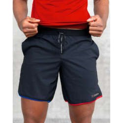 COUREUR DU DIMANCHE - SHORT LE CLASSIQUE TRICOLORE HOMME - Noir