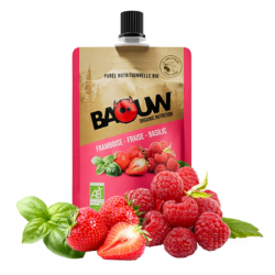 BAOUW - PURÉE ÉNERGÉTIQUE BIO Framboise / Fraise / Basilic